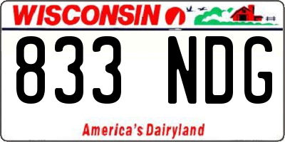 WI license plate 833NDG