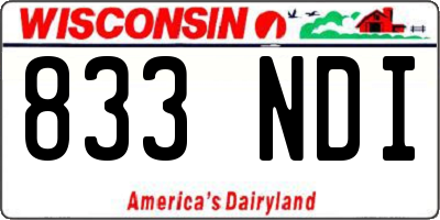 WI license plate 833NDI