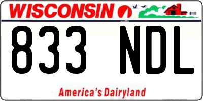 WI license plate 833NDL