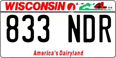 WI license plate 833NDR