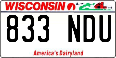 WI license plate 833NDU