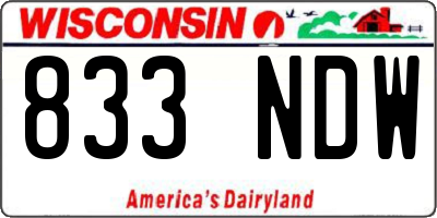 WI license plate 833NDW