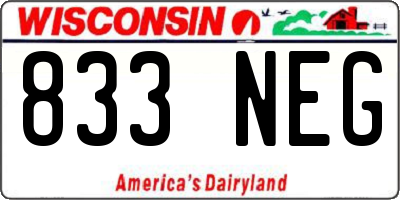WI license plate 833NEG