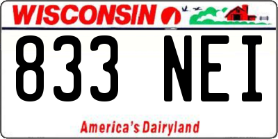 WI license plate 833NEI