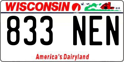 WI license plate 833NEN