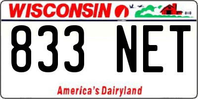 WI license plate 833NET