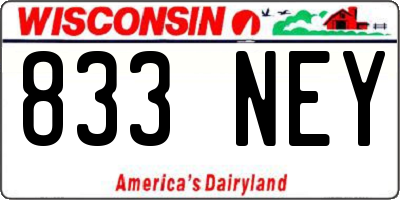 WI license plate 833NEY