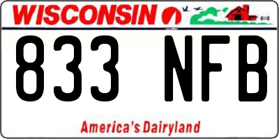 WI license plate 833NFB