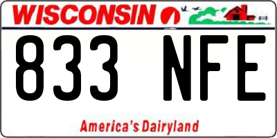 WI license plate 833NFE