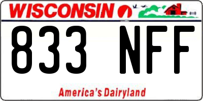 WI license plate 833NFF