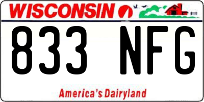 WI license plate 833NFG