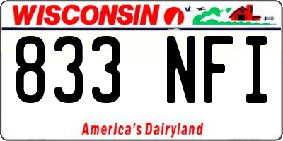 WI license plate 833NFI