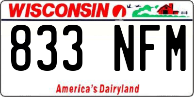 WI license plate 833NFM