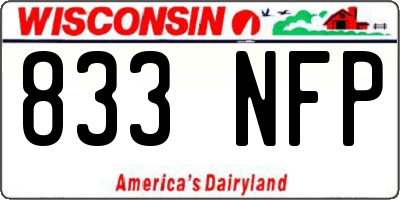 WI license plate 833NFP