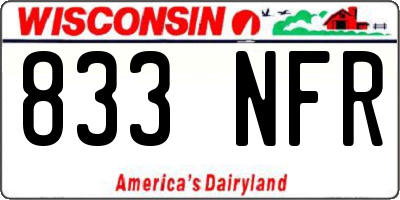 WI license plate 833NFR