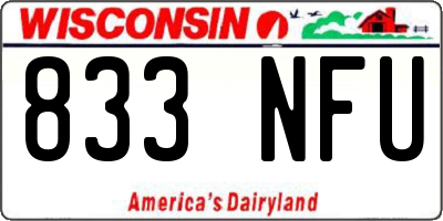 WI license plate 833NFU