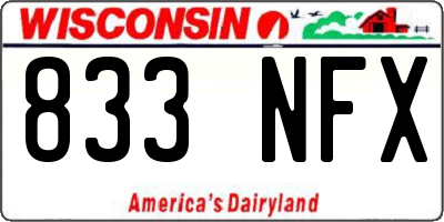 WI license plate 833NFX