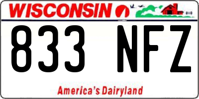 WI license plate 833NFZ