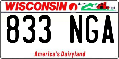WI license plate 833NGA