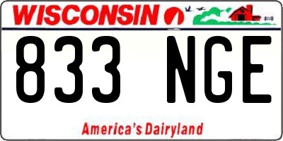 WI license plate 833NGE