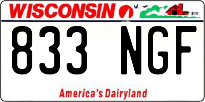 WI license plate 833NGF