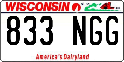 WI license plate 833NGG