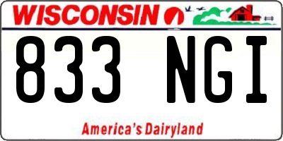 WI license plate 833NGI