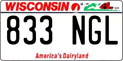 WI license plate 833NGL