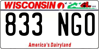 WI license plate 833NGO