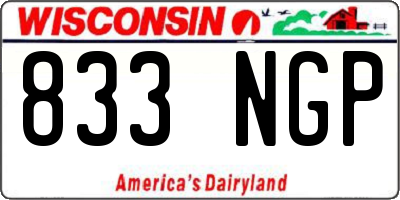 WI license plate 833NGP