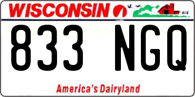 WI license plate 833NGQ