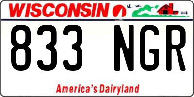 WI license plate 833NGR