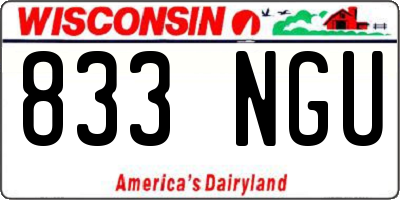 WI license plate 833NGU