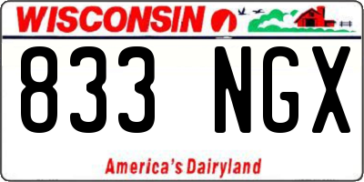 WI license plate 833NGX
