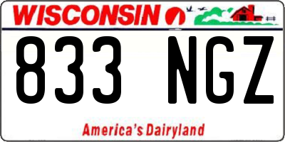WI license plate 833NGZ