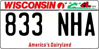 WI license plate 833NHA
