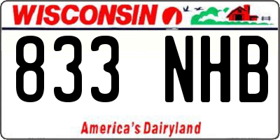 WI license plate 833NHB