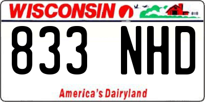 WI license plate 833NHD