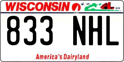 WI license plate 833NHL
