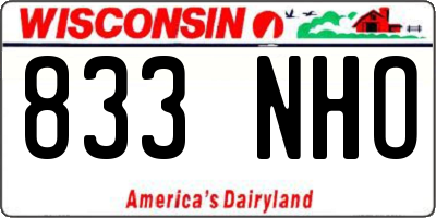 WI license plate 833NHO