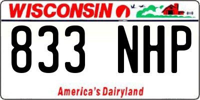 WI license plate 833NHP