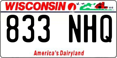 WI license plate 833NHQ