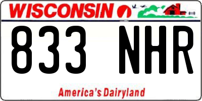 WI license plate 833NHR