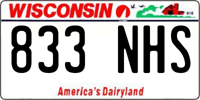 WI license plate 833NHS