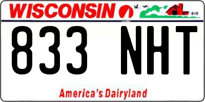 WI license plate 833NHT