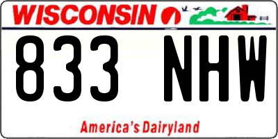 WI license plate 833NHW