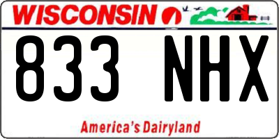 WI license plate 833NHX
