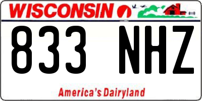 WI license plate 833NHZ