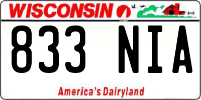 WI license plate 833NIA