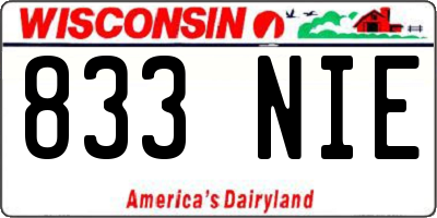 WI license plate 833NIE